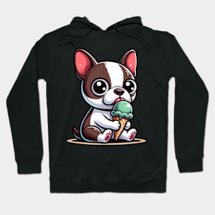 Boston Terrier Eating Ice Cream Hoodie